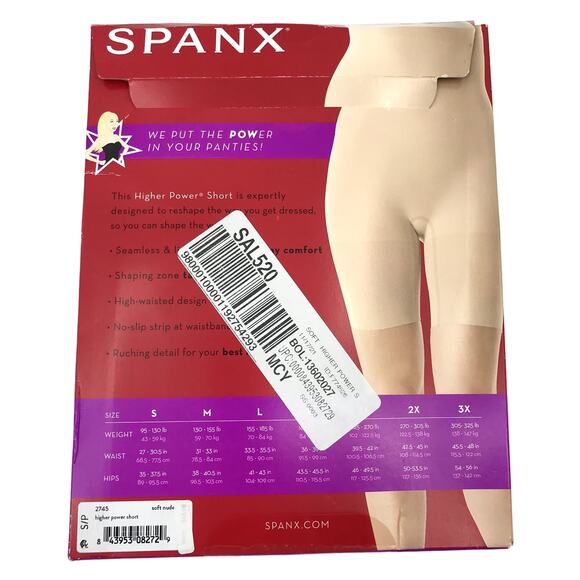 Spanx Higher Power Shaper Shorts S/P Soft Nude 6" Inseam Seamless Shapewear 2745 - Picture 2 of 5